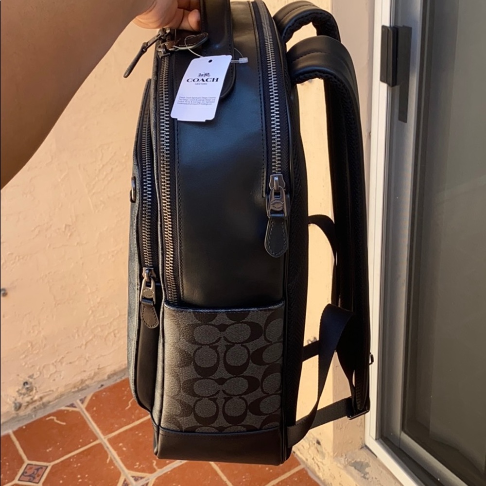 Coach Leather Bookbag Black/Negro - Picture 3 of 7